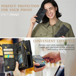 CASEME Vintage PU Leather Case for iPhone 8 Plus / 7 Plus, 008 Series 2-in-1 PC Multi-slot Wallet Phone Case