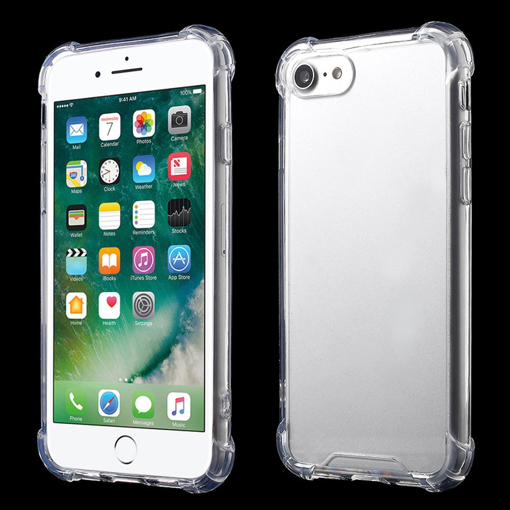 Til iPhone SE (2020)/SE (2022)/8/7 4,7 tommer Faldresistent TPU-kant + Klart Akryl Telefoncover Anti-ridse Telefonetui