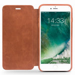 QIALINO Ultratyndt Ægte Læder Flip Cover i Topkvalitets Koskind til iPhone SE (2. generation)/8/7