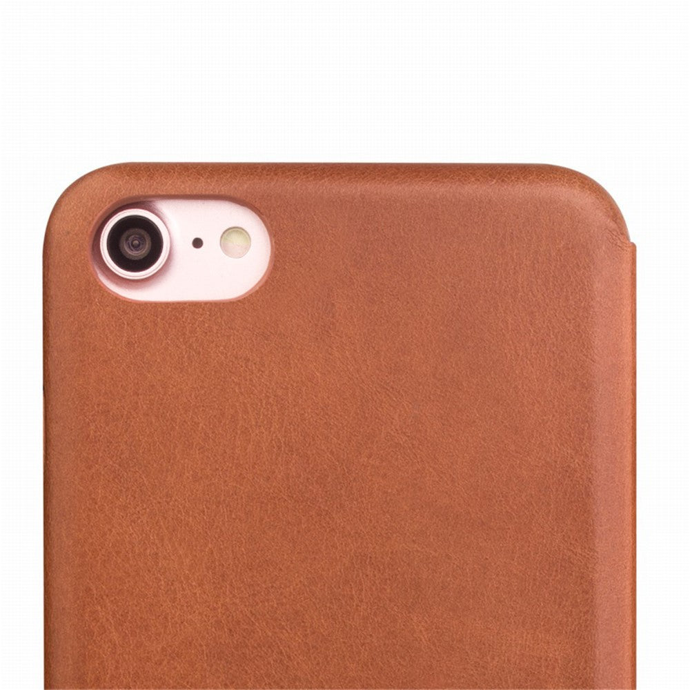 QIALINO Ultratyndt Ægte Læder Flip Cover i Topkvalitets Koskind til iPhone SE (2. generation)/8/7