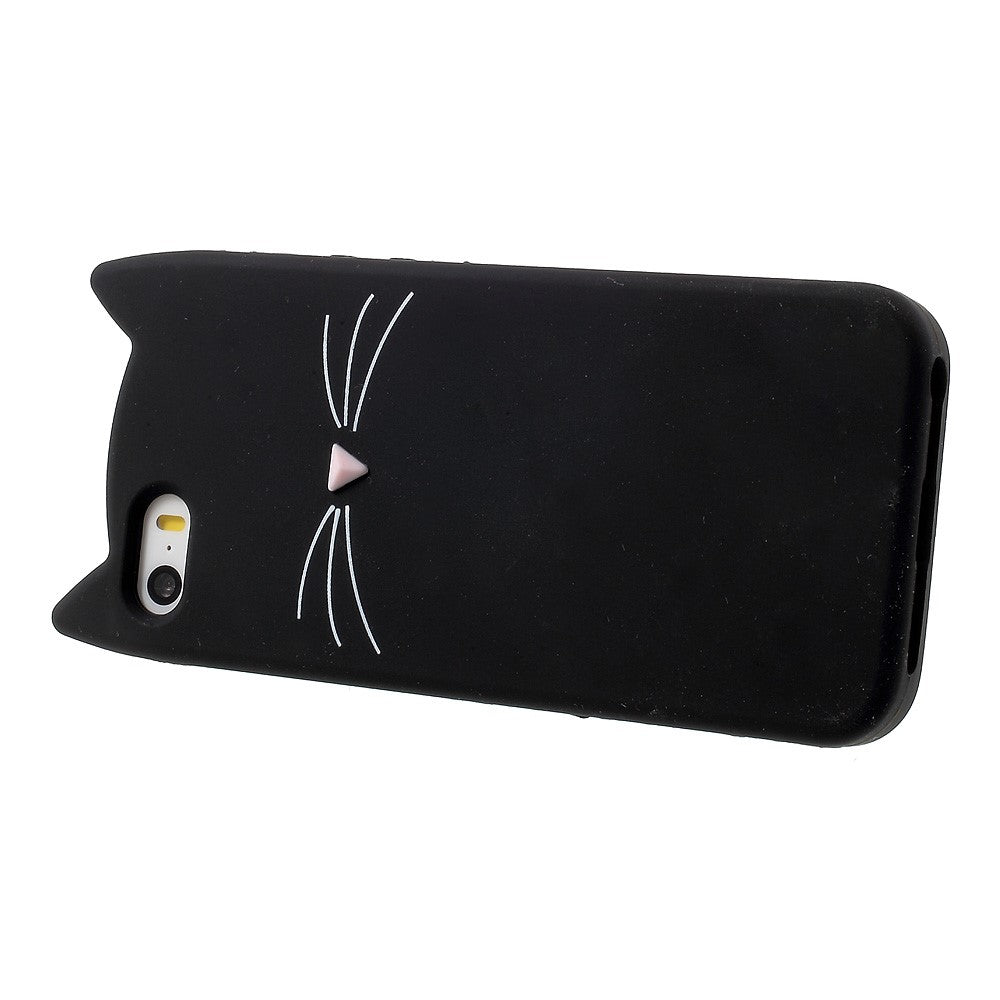3D Bearded Cat Silicone Soft Phone Cover for iPhone SE 5s 5