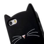 3D Bearded Cat Silicone Soft Phone Cover for iPhone SE 5s 5