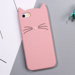 3D Bearded Cat Silicone Soft Phone Cover for iPhone SE 5s 5