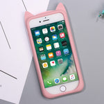 3D MEOW Skægkat Silikone Bagcover til iPhone SE (2020)/SE (2022)/8/7 4,7 tommer