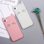 3D MEOW Skægkat Silikone Bagcover til iPhone SE (2020)/SE (2022)/8/7 4,7 tommer