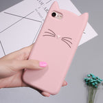 3D MEOW Skægkat Silikone Bagcover til iPhone SE (2020)/SE (2022)/8/7 4,7 tommer