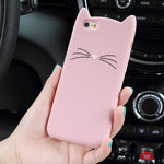 3D MEOW Skægkat Silikone Bagcover til iPhone SE (2020)/SE (2022)/8/7 4,7 tommer
