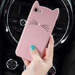3D MEOW Skægkat Silikone Bagcover til iPhone SE (2020)/SE (2022)/8/7 4,7 tommer