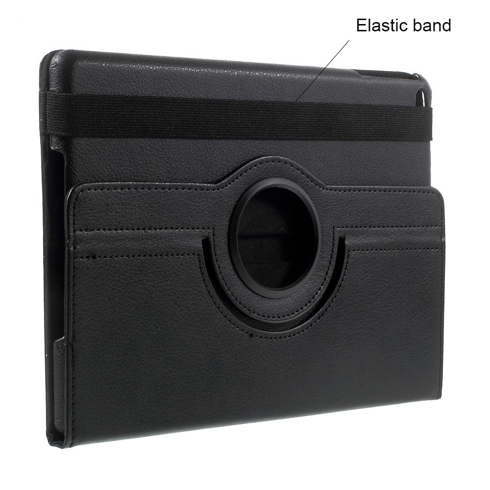 Leather Cover for iPad 9.7 (2018) / 9.7 (2017) / Air 2 / Air (2013) Rotary Stand Tablet Case with Elastic Band