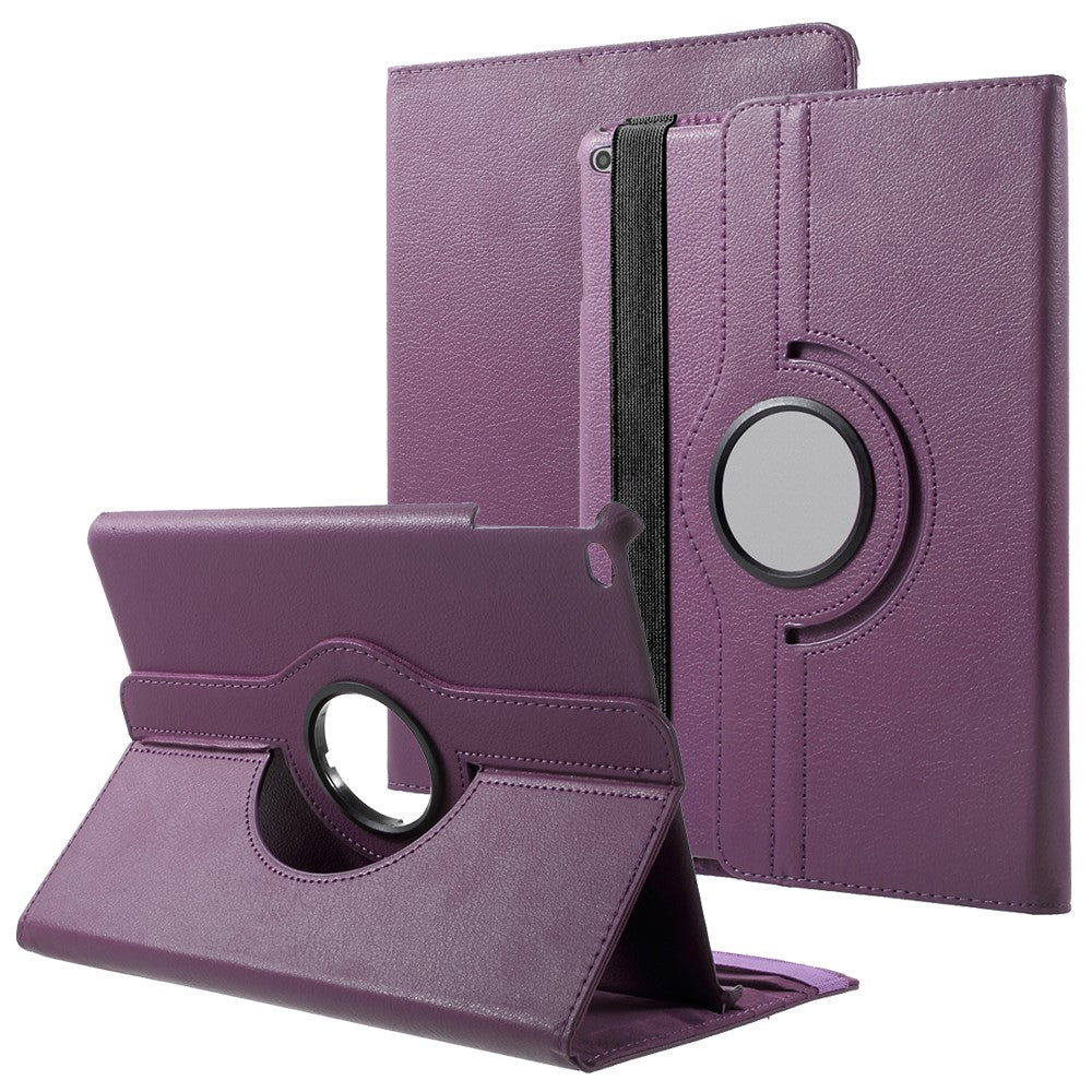 Leather Cover for iPad 9.7 (2018) / 9.7 (2017) / Air 2 / Air (2013) Rotary Stand Tablet Case with Elastic Band