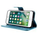 Præg Træ Ugle Magnetisk Pung PU Læder Stander Mobiltelefon Cover til iPhone 7/8/SE (2020)/SE (2022)
