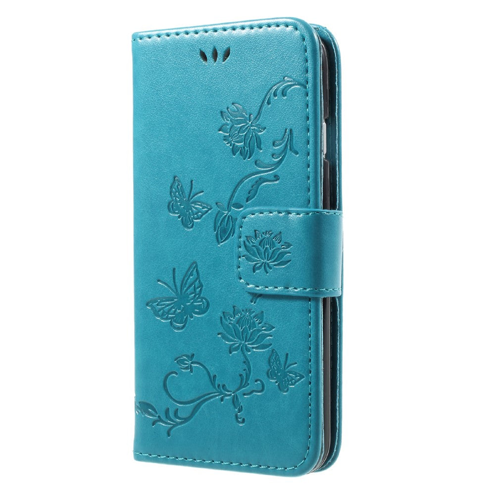 Imprint Butterfly Flower Magnetic Wallet PU Leather Stand Cell Phone Case for iPhone 7/8/SE (2020)/SE (2022)