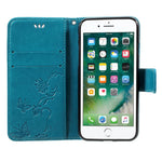 Imprint Butterfly Flower Magnetic Wallet PU Leather Stand Cell Phone Case for iPhone 7/8/SE (2020)/SE (2022)