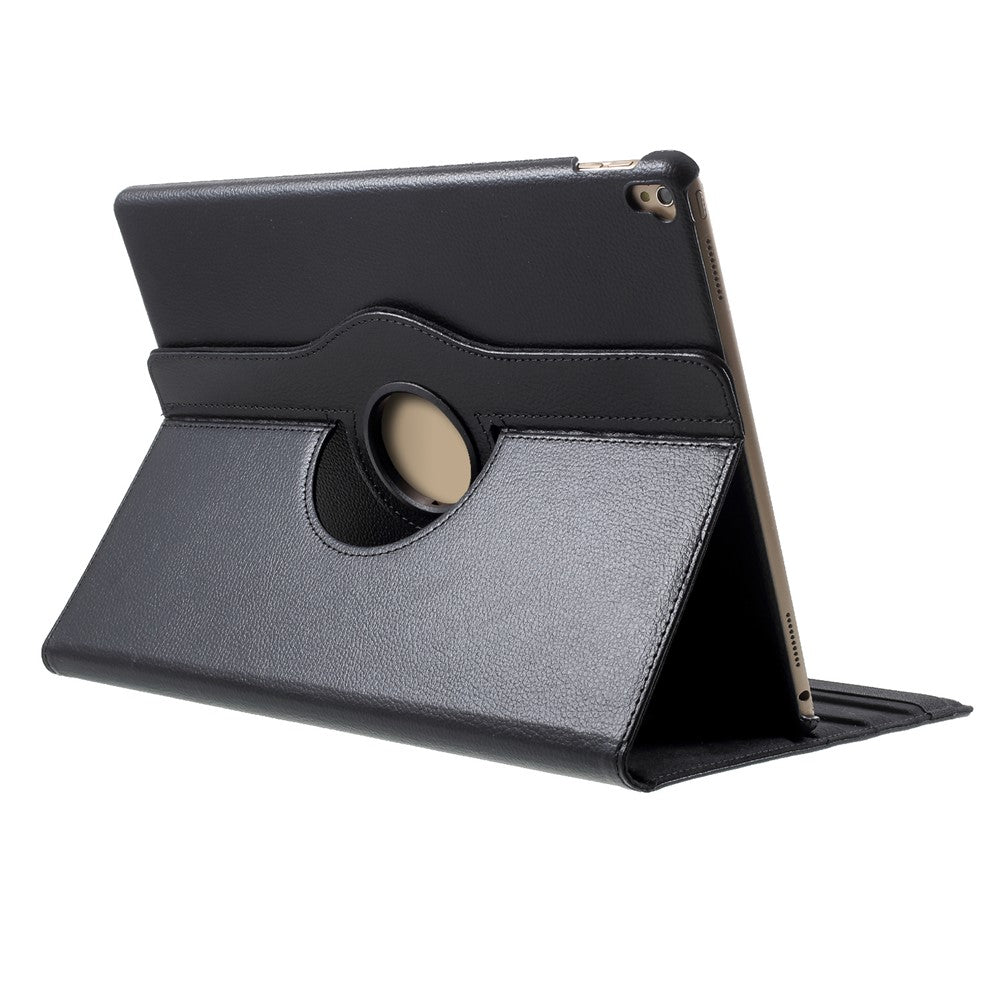 For iPad Pro 12.9-inch (2017) Litchi Texture Leather Tablet Cover 360-Degree Swivel Stand Shell