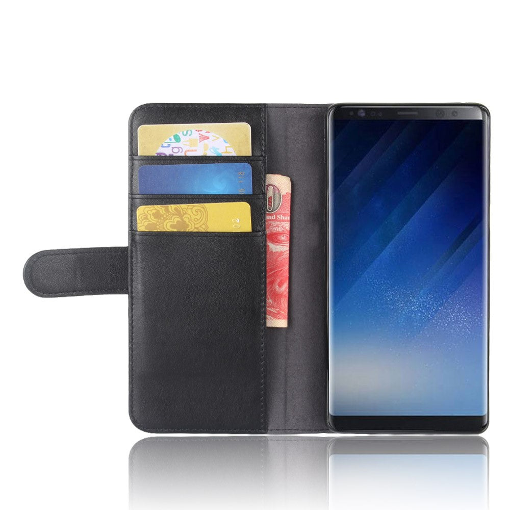 Samsung Galaxy Note 8 mobilskal Äkta Split Läder Plånbok Mobilskal Stativ