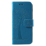 Imprint Tree and Owls Wallet PU Leather Mobile Cover for Samsung Galaxy A8 (2018)