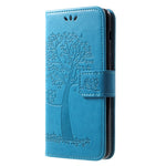Imprint Tree and Owls Wallet PU Leather Mobile Cover for Samsung Galaxy A8 (2018)