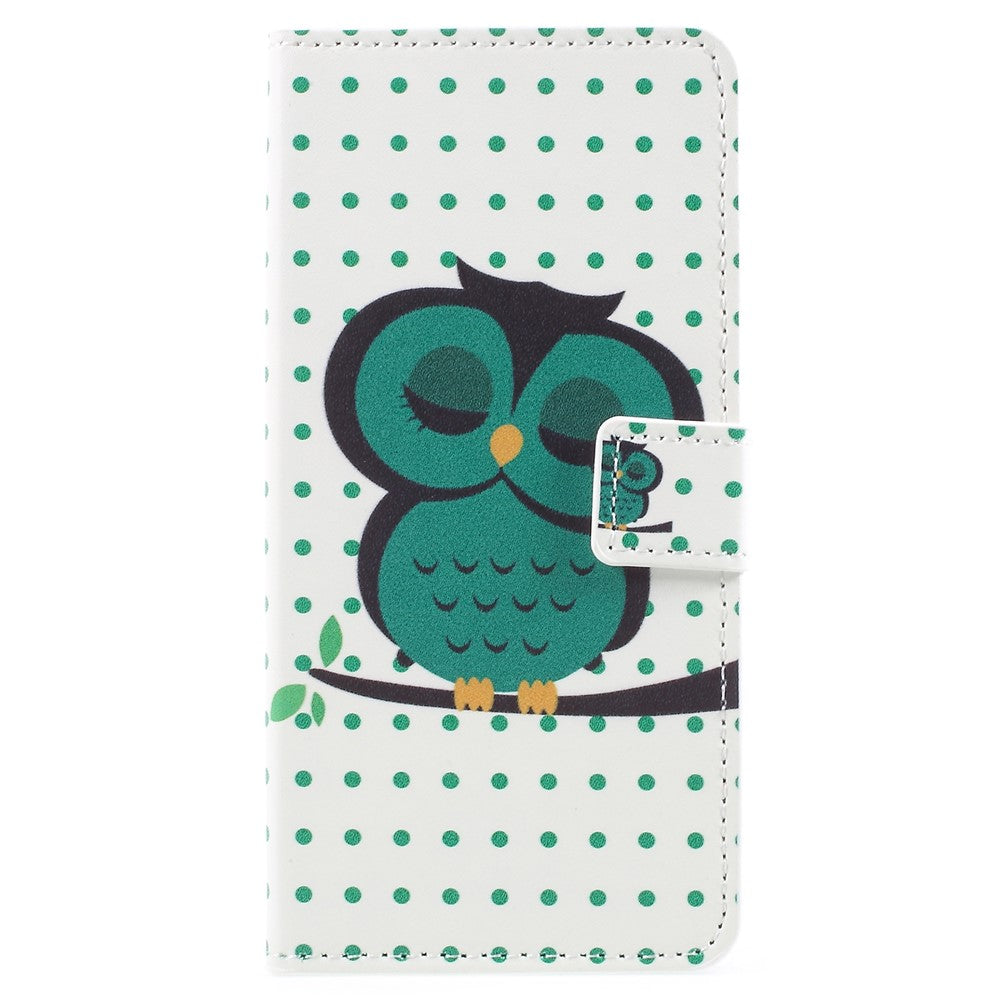 Mönstertryck PU-läder magnetiskt plånboksställ skyddande mobilskal till Samsung Galaxy A8 (2018)