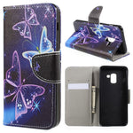 Mönster Utskrift Cross Texture Stand Wallet Läderfodral för Samsung Galaxy A8 (2018)