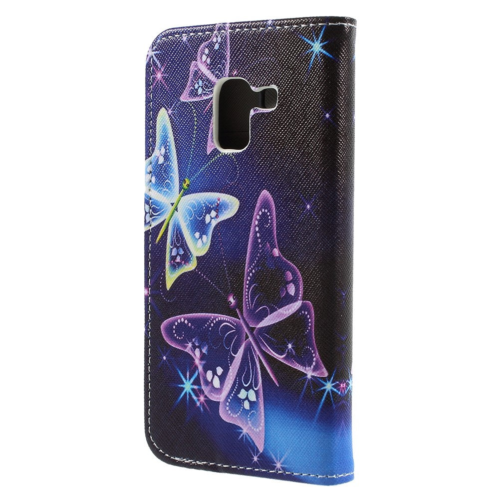 Mönster Utskrift Cross Texture Stand Wallet Läderfodral för Samsung Galaxy A8 (2018)