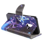 Mönster Utskrift Cross Texture Stand Wallet Läderfodral för Samsung Galaxy A8 (2018)