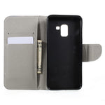Mönster Utskrift Cross Texture Stand Wallet Läderfodral för Samsung Galaxy A8 (2018)