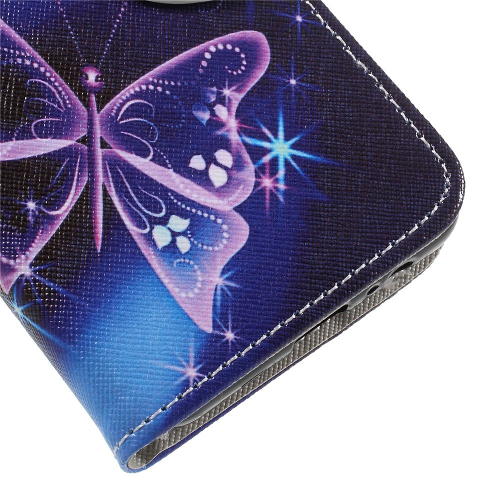 Mönster Utskrift Cross Texture Stand Wallet Läderfodral för Samsung Galaxy A8 (2018)