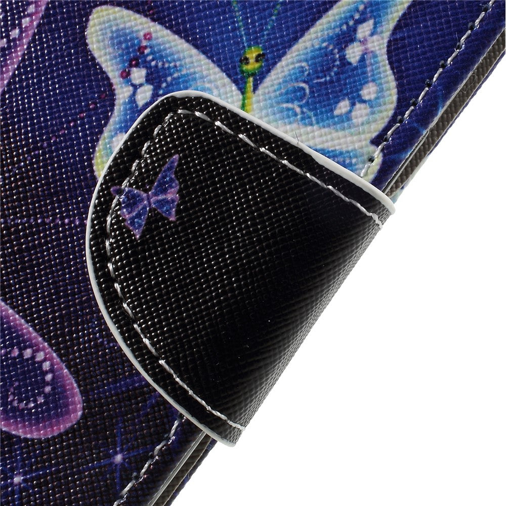 Mönster Utskrift Cross Texture Stand Wallet Läderfodral för Samsung Galaxy A8 (2018)