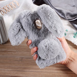 For Samsung Galaxy A8 (2018) Cute Rabbit Bunny Warm Fur Soft TPU Phone Case