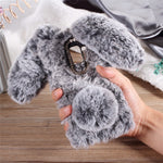For Samsung Galaxy A8 (2018) Cute Rabbit Bunny Warm Fur Soft TPU Phone Case
