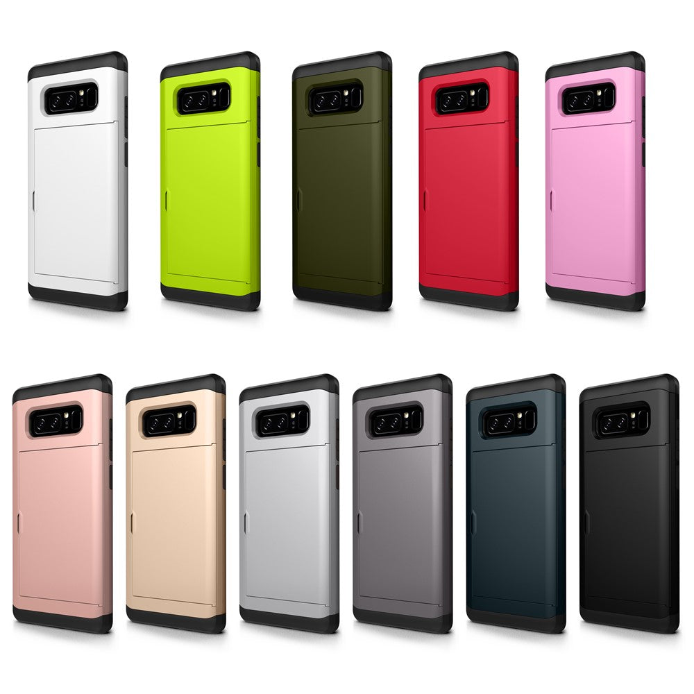 Dold korthållare PC + TPU hybrid mobilskal för Samsung Galaxy Note 8 N950