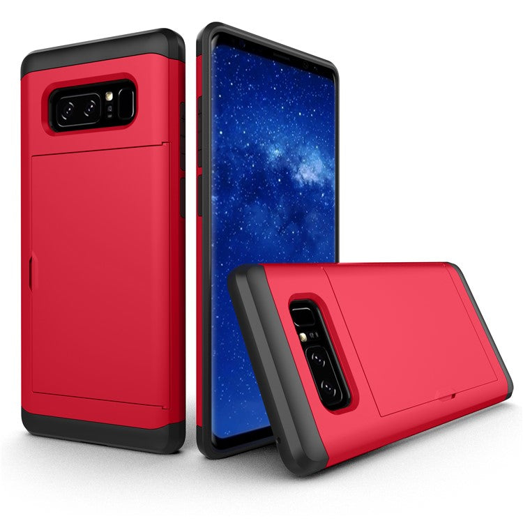 Dold korthållare PC + TPU hybrid mobilskal för Samsung Galaxy Note 8 N950
