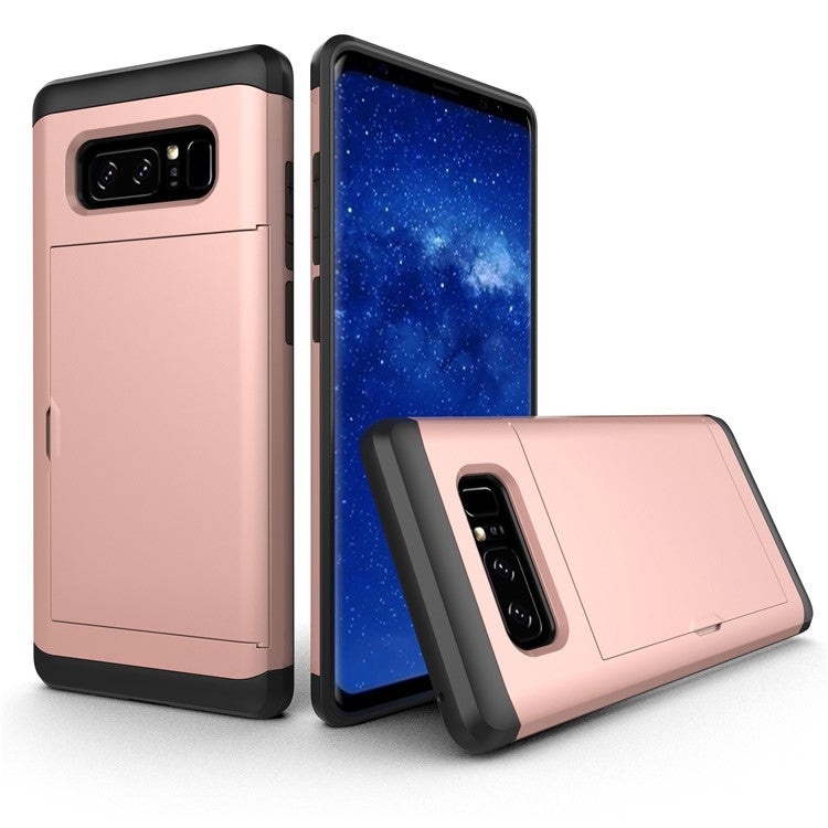 Dold korthållare PC + TPU hybrid mobilskal för Samsung Galaxy Note 8 N950