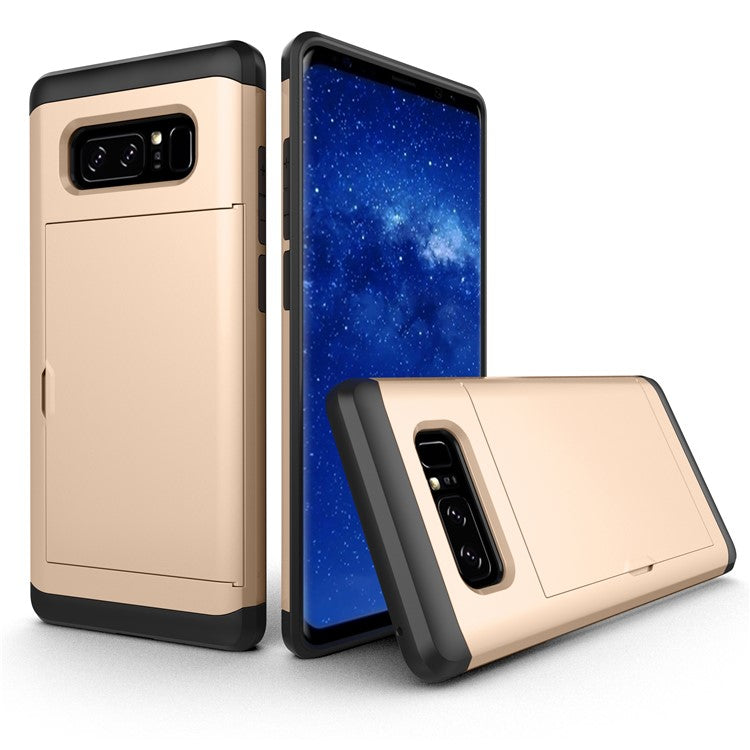Dold korthållare PC + TPU hybrid mobilskal för Samsung Galaxy Note 8 N950
