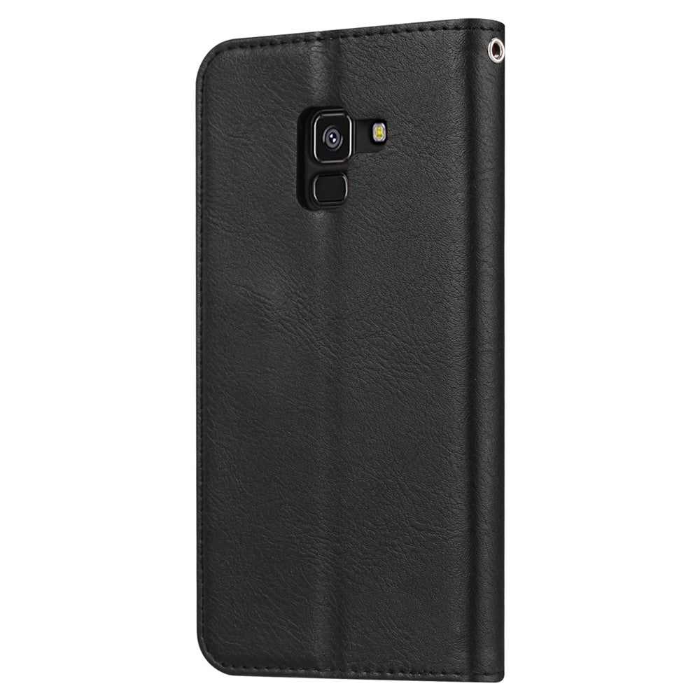 Til Samsung Galaxy A8 (2018) PU Læderpung Stander Beskyttelsescover