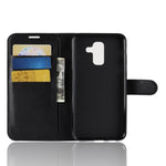 Litchi Skind PU Læder Magnetisk Pung Stativ Cover til Samsung Galaxy A6 Plus (2018)