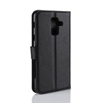 Litchi Skind PU Læder Magnetisk Pung Stativ Cover til Samsung Galaxy A6 Plus (2018)