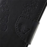 Imprint Butterfly Flower Leather Wallet Cover for Samsung Galaxy A6 (2018)