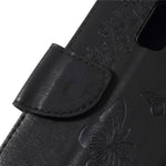 Imprint Butterfly Flower Leather Wallet Cover for Samsung Galaxy A6 (2018)
