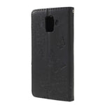Imprint Butterfly Flower Leather Wallet Cover for Samsung Galaxy A6 (2018)