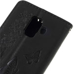 Imprint Butterfly Flower Leather Wallet Cover for Samsung Galaxy A6 (2018)