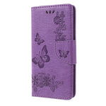 Imprint Butterfly Flower Leather Wallet Cover for Samsung Galaxy A6 (2018)