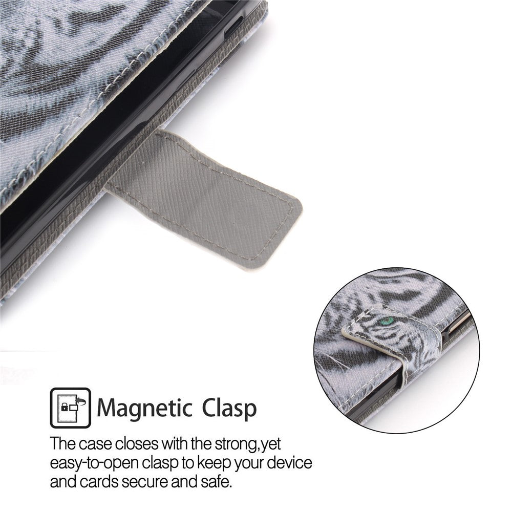 Printing Pattern Leather Wallet Mobile Phone Case for Samsung Galaxy A6+ (2018) / A9 Star Lite