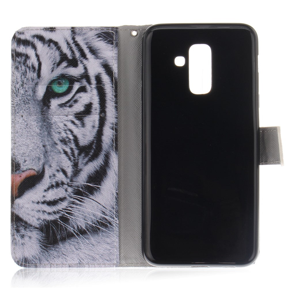 Printing Pattern Leather Wallet Mobile Phone Case for Samsung Galaxy A6+ (2018) / A9 Star Lite