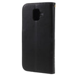 Præget sommerfugleblomst Læder Pung Magnetisk Stand Cover til Samsung Galaxy A6 (2018)