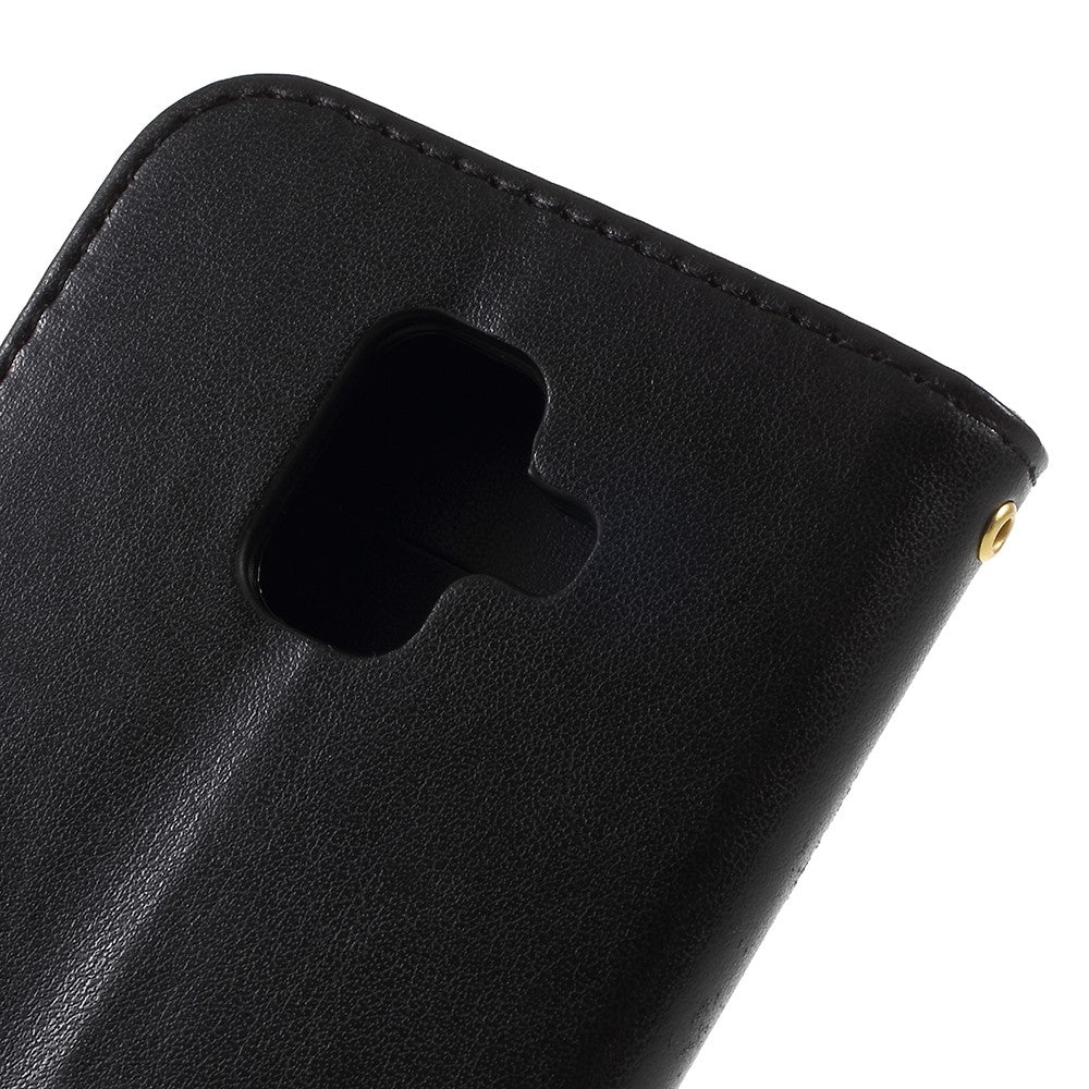 Præget sommerfugleblomst Læder Pung Magnetisk Stand Cover til Samsung Galaxy A6 (2018)