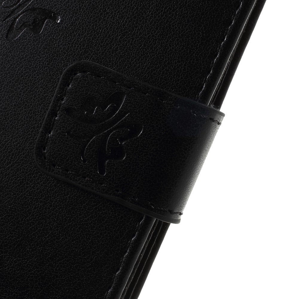 Præget sommerfugleblomst Læder Pung Magnetisk Stand Cover til Samsung Galaxy A6 (2018)