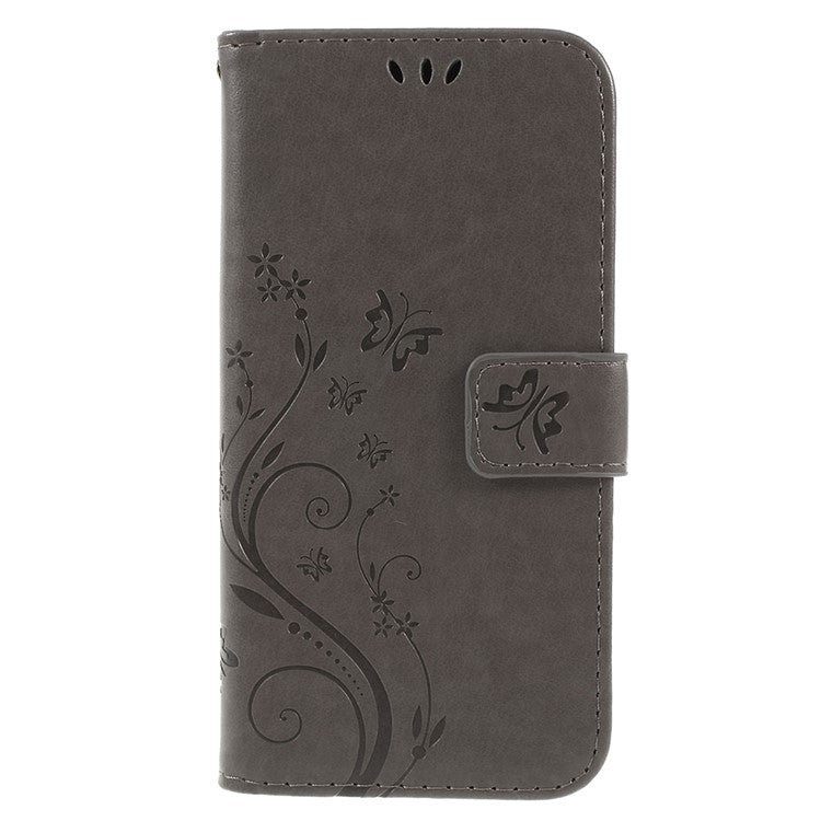 Magnetiskt läderplånbok med fjärilsmotiv och stativ till Samsung Galaxy A6 (2018)