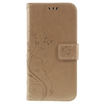 Præget sommerfugleblomst Læder Pung Magnetisk Stand Cover til Samsung Galaxy A6 (2018)