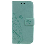 Præget sommerfugleblomst Læder Pung Magnetisk Stand Cover til Samsung Galaxy A6 (2018)